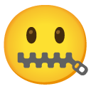 twarz z zamkiem błyskawicznym na ustach — emotka w stylu Google (Android), Noto Emoji