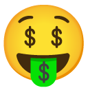 twarz z pieniędzmi na ustach — emotka w stylu Google (Android), Noto Emoji