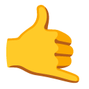 dłoń w geście „Zadzwoń do mnie” — emotka w stylu Google (Android), Noto Emoji