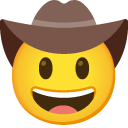 głowa w kapeluszu kowbojskim — emotka w stylu Google (Android), Noto Emoji