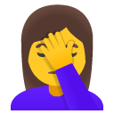 kobieta trzymająca się za czoło — emotka w stylu Google (Android), Noto Emoji