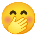 twarz z ręką na ustach — emotka w stylu Google (Android), Noto Emoji