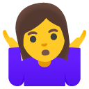 kobieta wzruszająca ramionami — emotka w stylu Google (Android), Noto Emoji