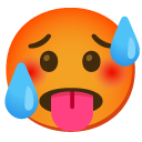 rozgrzana twarz — emotka w stylu Google (Android), Noto Emoji