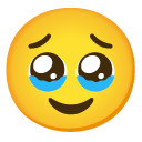 twarz powstrzymująca łzy — emotka w stylu Google (Android), Noto Emoji