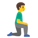 klęczący mężczyzna: zwrócony w prawo — emotka w stylu Google (Android), Noto Emoji