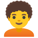dorosły: kręcone włosy — emotka w stylu Google (Android), Noto Emoji