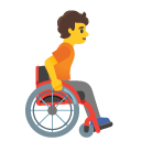 osoba na wózku inwalidzkim: zwrócony w prawo — emotka w stylu Google (Android), Noto Emoji