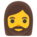 kobieta z brodą — emotka w stylu Google (Android), Noto Emoji