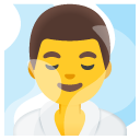 mężczyzna w zaparowanym pomieszczeniu — emotka w stylu Google (Android), Noto Emoji