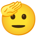 salutująca twarz — emotka w stylu Google (Android), Noto Emoji