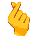 dłoń ze skrzyżowanym palcem wskazującym i kciukiem — emotka w stylu Google (Android), Noto Emoji