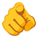 palec wskazujący skierowany na patrzącego — emotka w stylu Google (Android), Noto Emoji