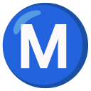 koło z literą M — emotka w stylu Google (Android), Noto Emoji