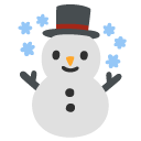 bałwanek i płatki śniegu — emotka w stylu Google (Android), Noto Emoji
