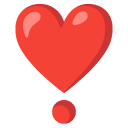 wykrzyknik w kształcie serca — emotka w stylu Google (Android), Noto Emoji