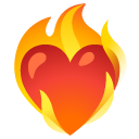 serce w płomieniach — emotka w stylu Google (Android), Noto Emoji