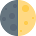 pierwsza kwadra księżyca — emotka w stylu X (Twitter), Twemoji