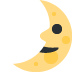 pierwsza kwadra księżyca z twarzą — emotka w stylu X (Twitter), Twemoji