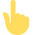 dłoń z palcem wskazującym w górę — emotka w stylu X (Twitter), Twemoji