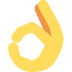 dłoń z gestem OK — emotka w stylu X (Twitter), Twemoji