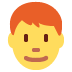 mężczyzna: rude włosy — emotka w stylu X (Twitter), Twemoji