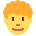 mężczyzna: kręcone włosy — emotka w stylu X (Twitter), Twemoji
