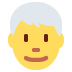 mężczyzna: białe włosy — emotka w stylu X (Twitter), Twemoji