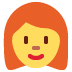 kobieta: rude włosy — emotka w stylu X (Twitter), Twemoji