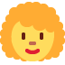 kobieta: kręcone włosy — emotka w stylu X (Twitter), Twemoji