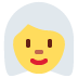 kobieta: białe włosy — emotka w stylu X (Twitter), Twemoji