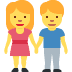 mężczyzna i kobieta trzymający się za ręce — emotka w stylu X (Twitter), Twemoji