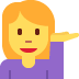 kobieta z wystawioną dłonią — emotka w stylu X (Twitter), Twemoji