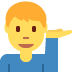 mężczyzna z wystawioną dłonią — emotka w stylu X (Twitter), Twemoji