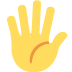 uniesiona otwarta dłoń — emotka w stylu X (Twitter), Twemoji