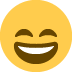 uśmiechnięta twarz z otwartymi ustami i roześmianymi oczami — emotka w stylu X (Twitter), Twemoji
