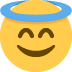 uśmiechnięta twarz z aureolą — emotka w stylu X (Twitter), Twemoji