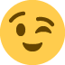 twarz puszczająca oko — emotka w stylu X (Twitter), Twemoji