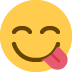 twarz delektująca się pysznym jedzeniem — emotka w stylu X (Twitter), Twemoji