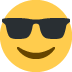 uśmiechnięta twarz w okularach przeciwsłonecznych — emotka w stylu X (Twitter), Twemoji