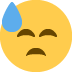 twarz ze spuszczonymi oczami oblana potem — emotka w stylu X (Twitter), Twemoji