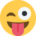 twarz wystawiająca język i puszczająca oko — emotka w stylu X (Twitter), Twemoji