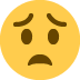 zmartwiona twarz — emotka w stylu X (Twitter), Twemoji