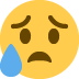 smutna twarz z wyrazem ulgi — emotka w stylu X (Twitter), Twemoji