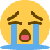 głośno płacząca twarz — emotka w stylu X (Twitter), Twemoji