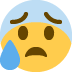 zaniepokojona twarz oblana potem — emotka w stylu X (Twitter), Twemoji