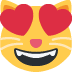 uśmiechnięty kot z oczami w kształcie serca — emotka w stylu X (Twitter), Twemoji