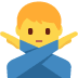 mężczyzna pokazujący gest NIE — emotka w stylu X (Twitter), Twemoji
