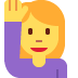 kobieta podnosząca rękę — emotka w stylu X (Twitter), Twemoji