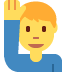 mężczyzna podnoszący rękę — emotka w stylu X (Twitter), Twemoji
